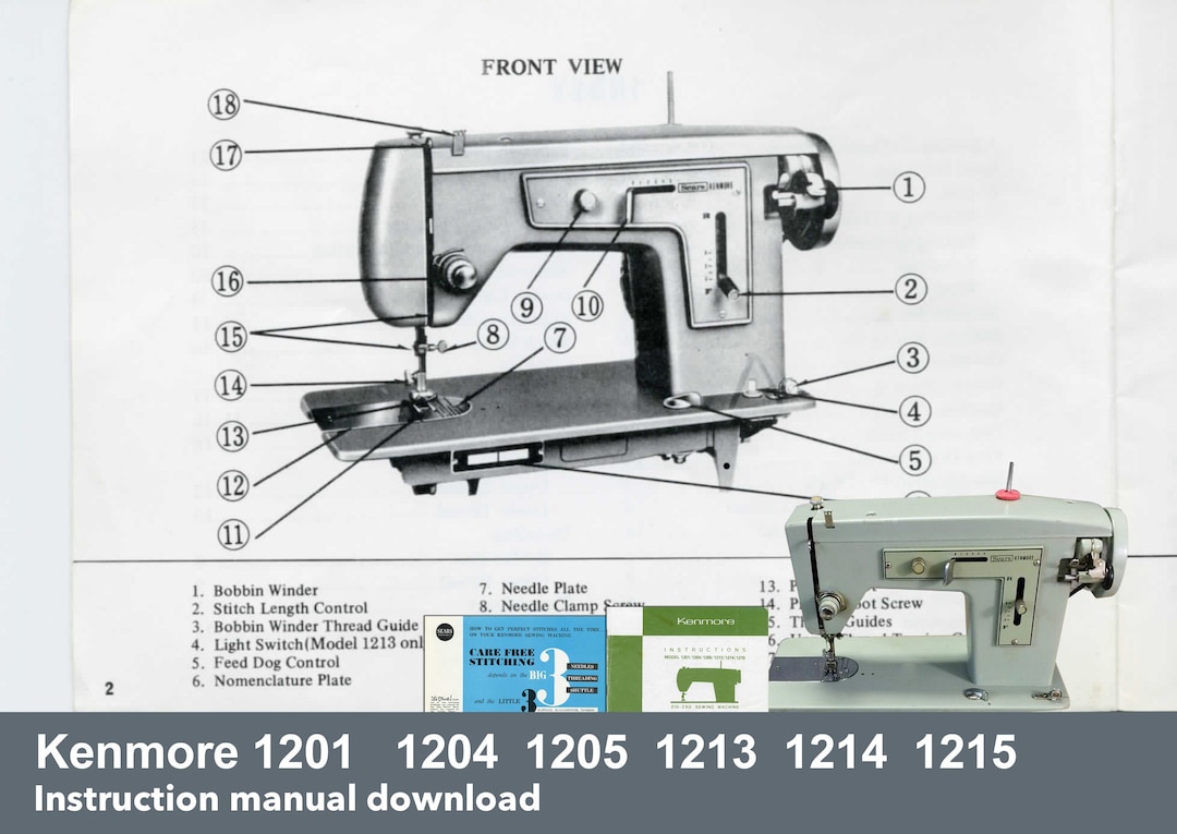 Kenmore 1201 1204 1205 1213 1214 1215 Zig zag Sewing Machine Instruction Manual PDF Download Etsy