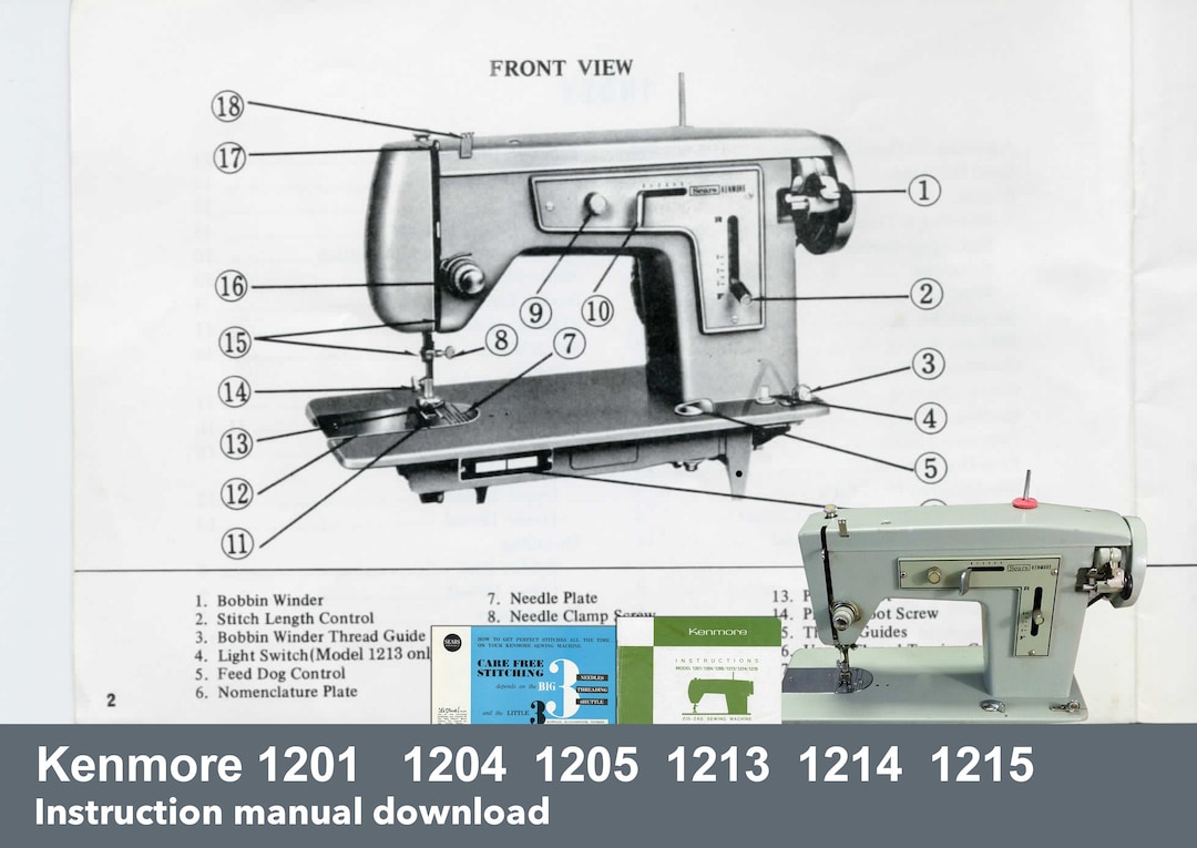 Kenmore 1201 1204 1205 1213 1214 1215 Zig-zag Sewing Machine Instruction  Manual PDF Download 