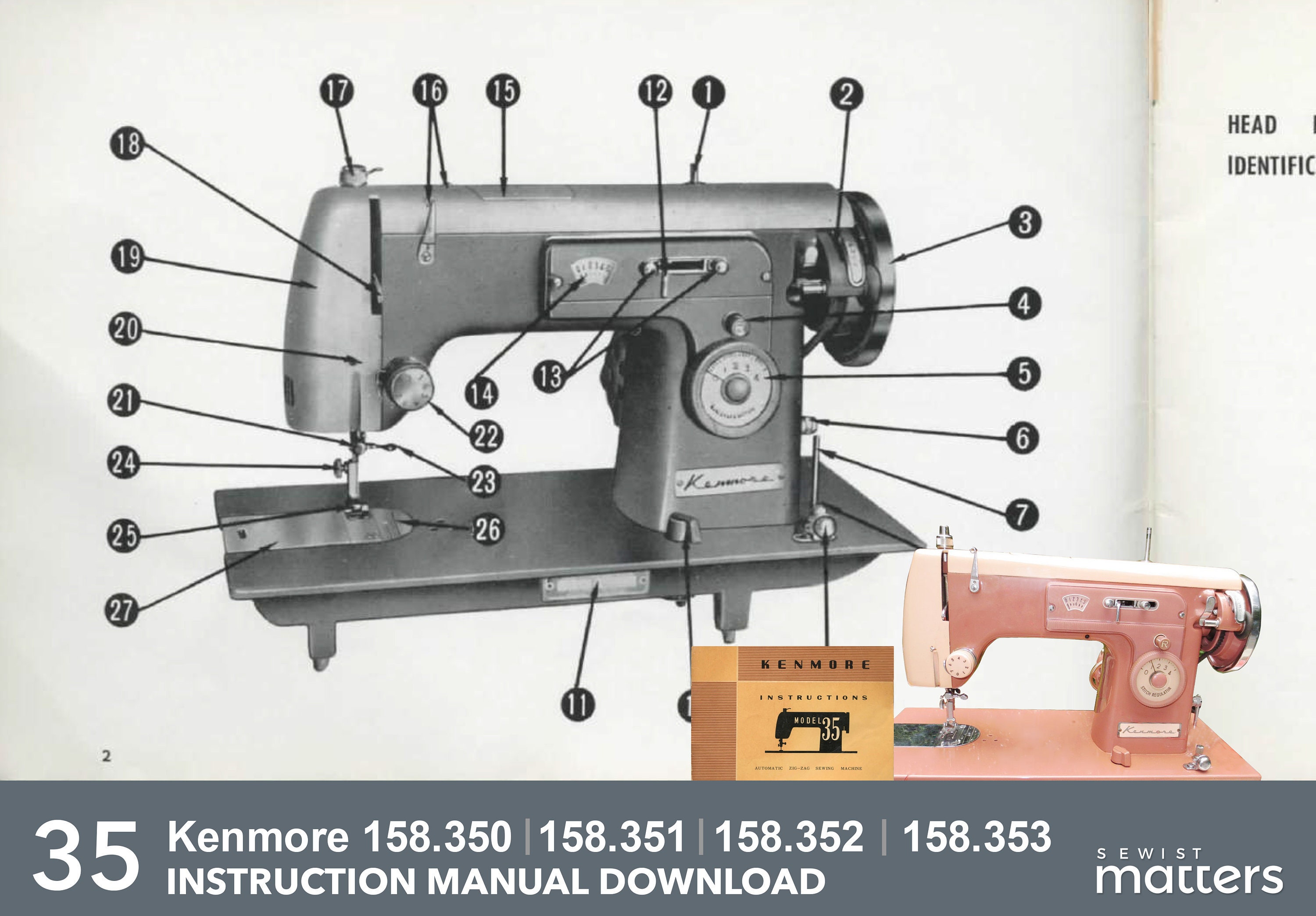 Kenmore 35 158.350 158.351 158.352 & 158.353 zigzag Sewing Etsy