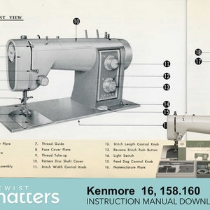 Kenmore 16, 158.160, 158.162, 158.163 Zigzag Sewing Machine Instruction Manual PDF Download