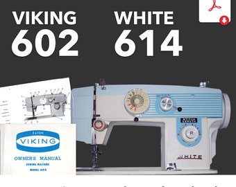 Viking 602 White 614 Sewing Machine Instruction Manual PDF Download