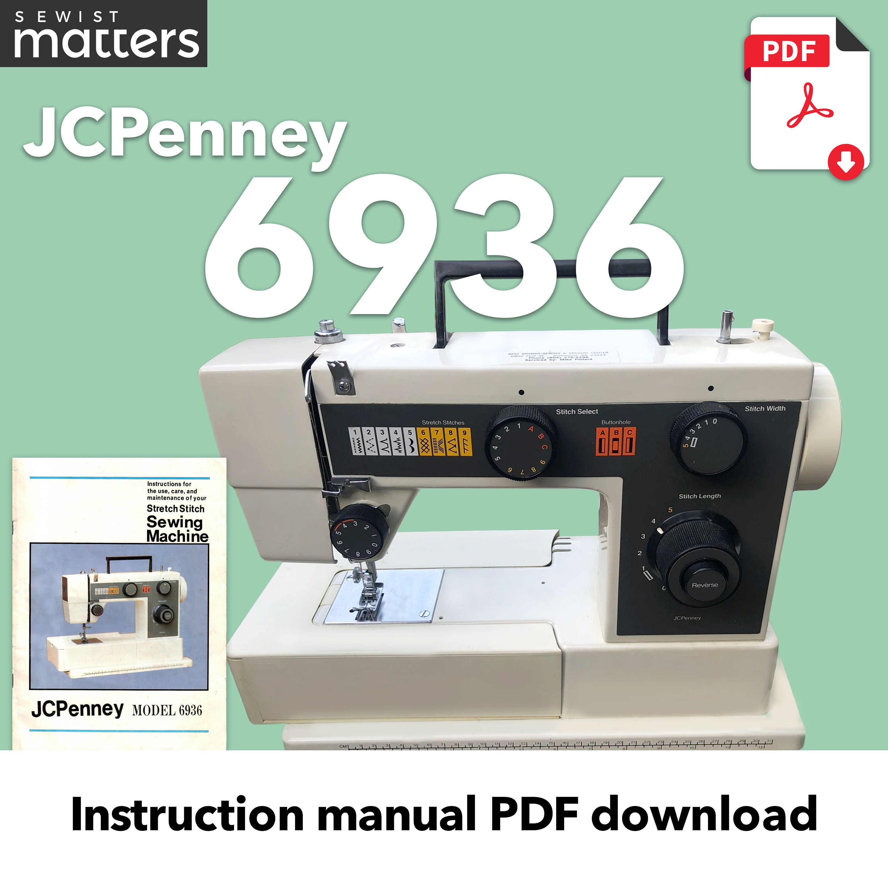 Jcpenney 6936 & 6935 Zig-zag Sewing Machine Instruction Manual PDF