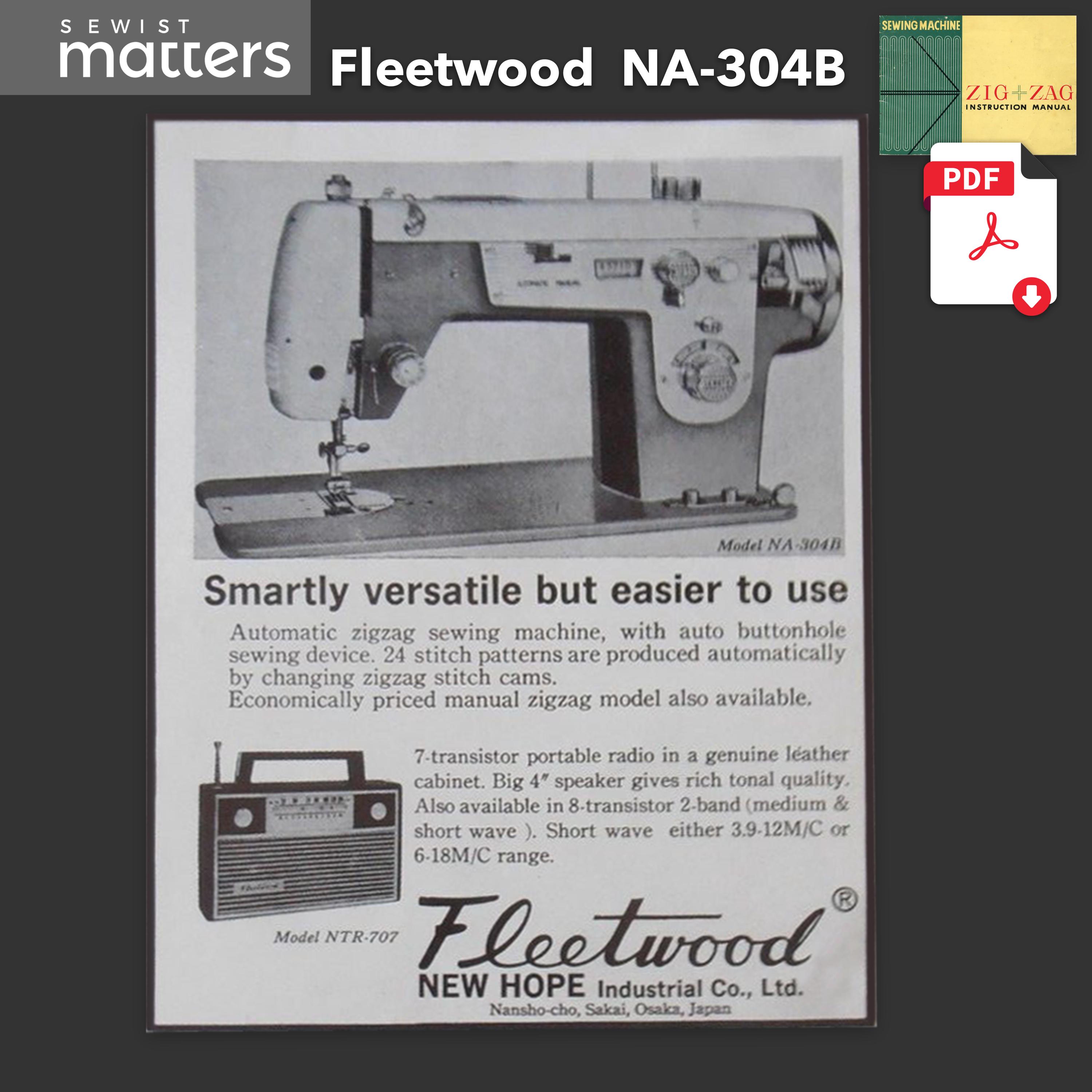 Deluxe Zigzag Sewing Machine Instruction Manual PDF Instant