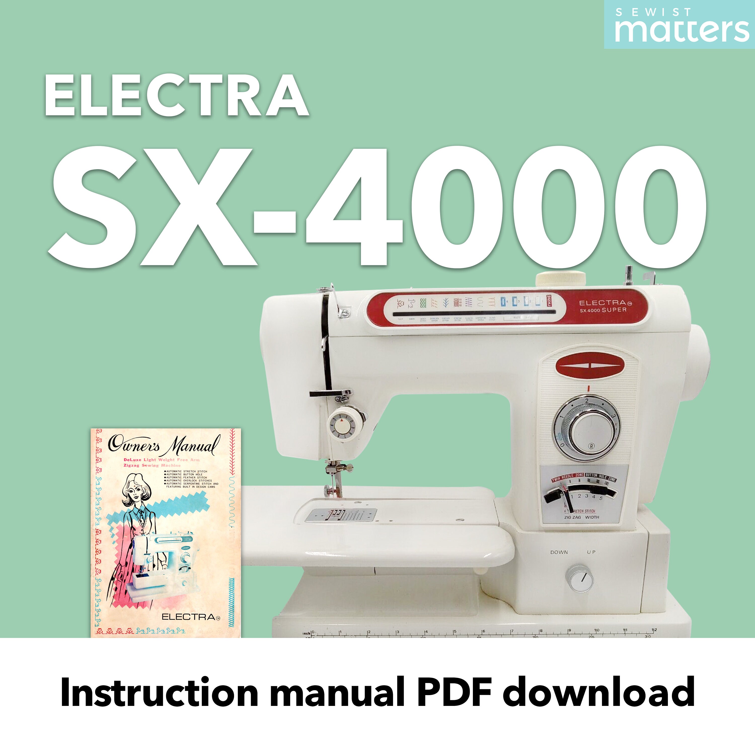 Electra SX-4000 Sewing Machine Instruction Manual + Parts List PDF ...