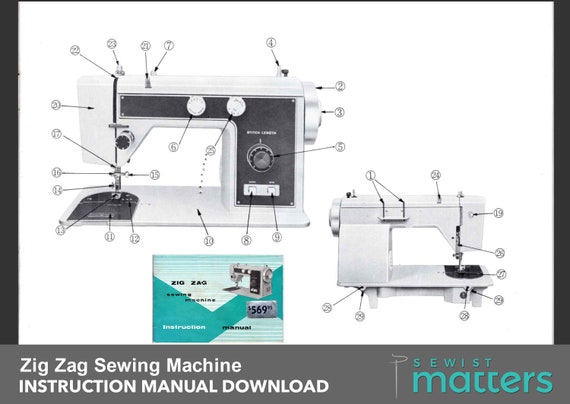 Omega Zig Zag Sewing Machine Instruction Manual PDF Download | Etsy