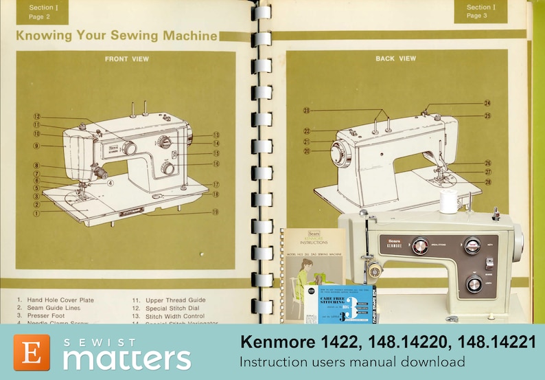 Kenmore 1422, 148.14220, 148.14221, 1322, 148.13220 Zigzag Sewing
