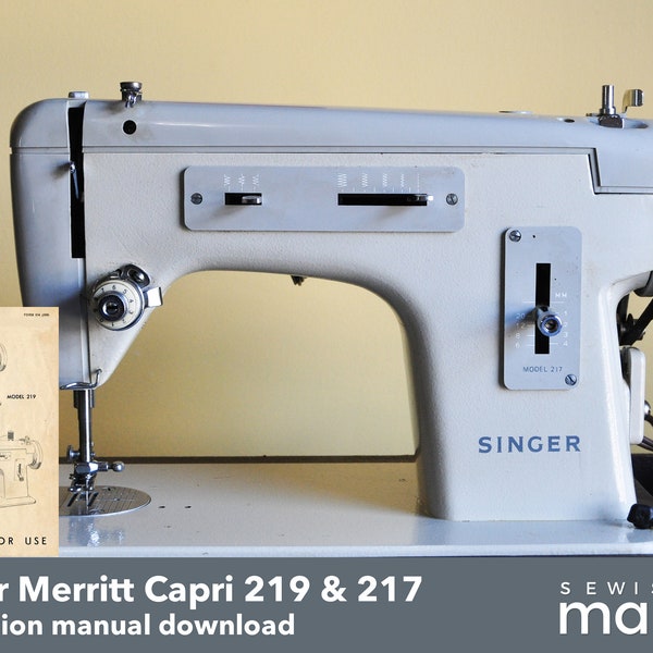 Singer Merritt Capri 219 & 217 Naaimachine Handleiding PDF Download