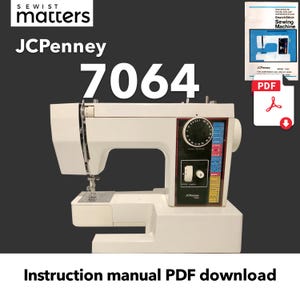 May include: White JCPenney 7064 sewing machine with a black control panel and a variety of stitch options. Instruction manual PDF download is available.
