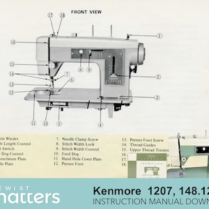 Kenmore 1207, 148.1207, 14812070, 14812071, 1203, 1217  Sewing Machine Instruction Manual PDF Download