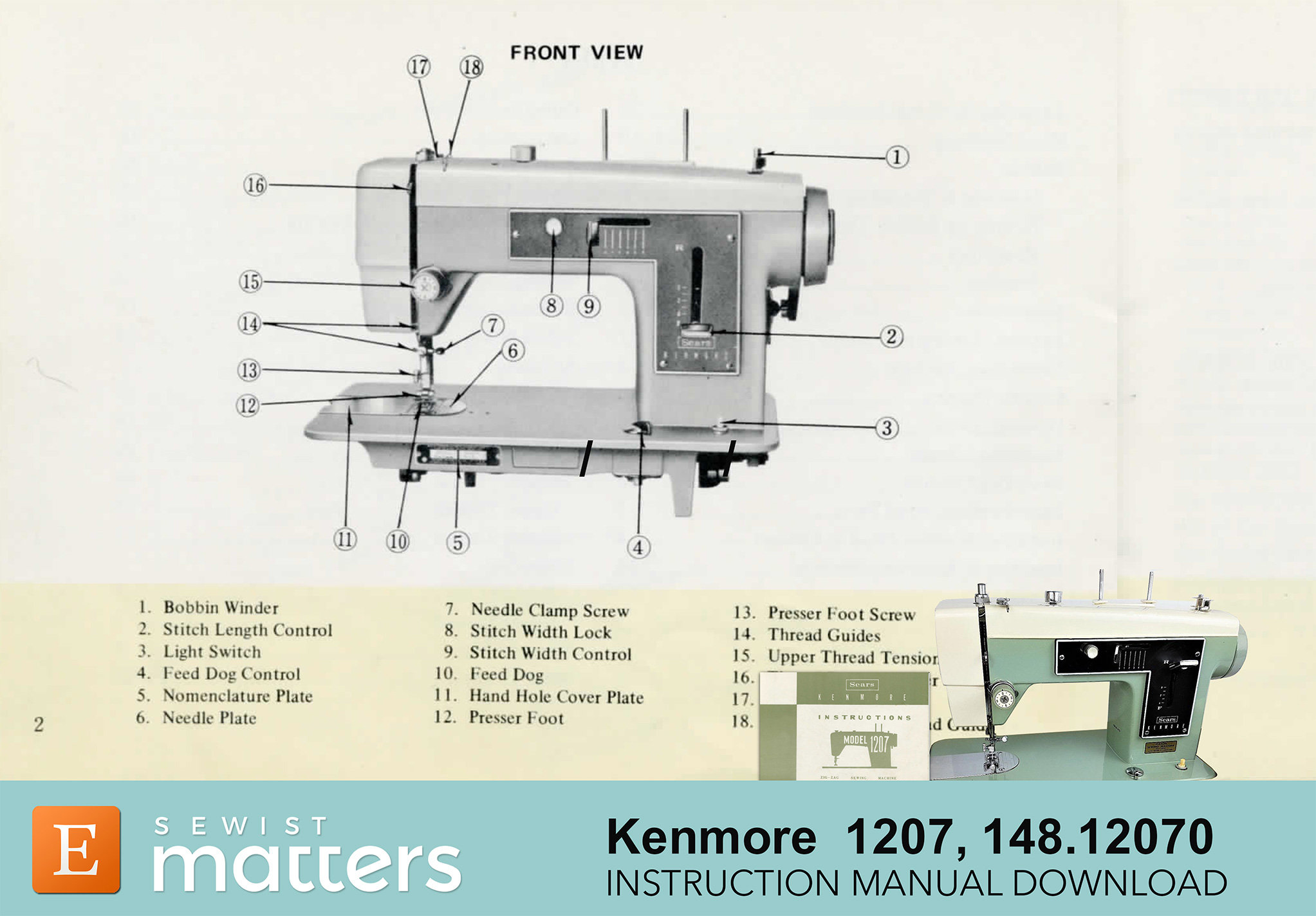 Kenmore 1207, 148.1207, 14812070, 14812071, 1203, 1217 Sewing