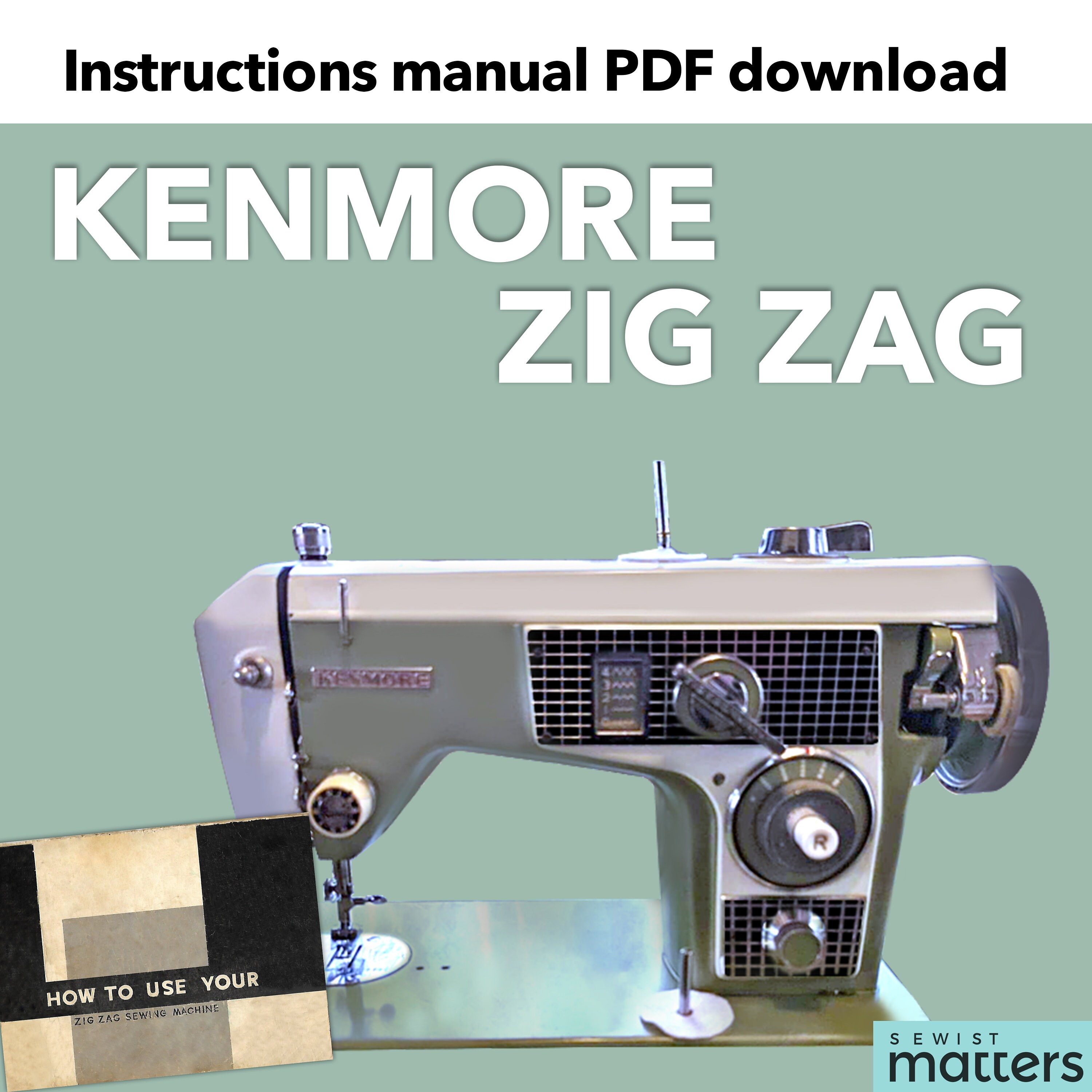Kenmore Zigzag Sewing Machine Manual PDF Download Etsy