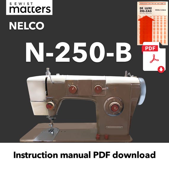 Nelco N-250-B Sewing Machine Instruction Manual PDF Download - Etsy