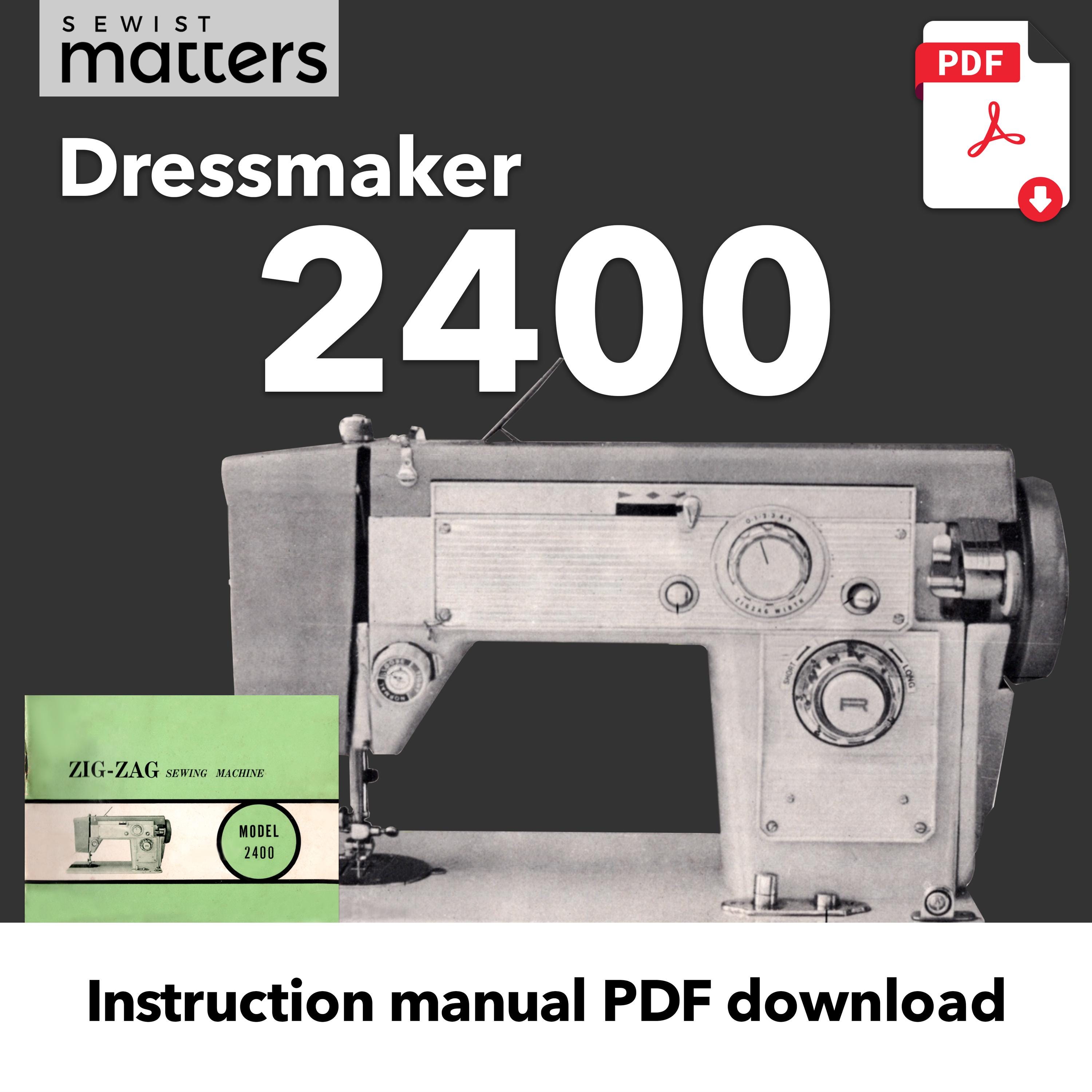 MASTER GUIDE 12356巻付録未使用 2400 Dressmaker Zig Zag Sewing Machine Manual PDF Download