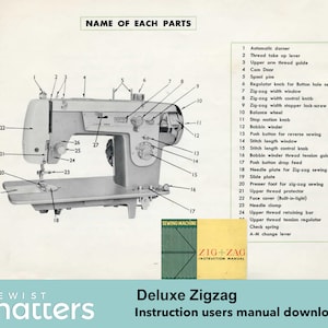 Deluxe Zigzag Sewing Machine Instruction Manual PDF Download