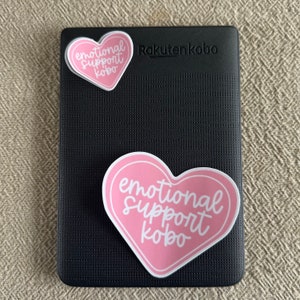 supporto emotivo kobo / rosa + bianco // adesivo Kindle, adesivo Kobo, adesivo per computer, adesivo per laptop, Regali per lettori, Amanti dei libri