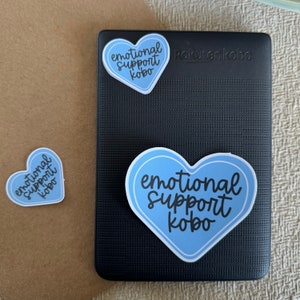 emotionale Unterstützung Kobo | blau + schwarz // Kobo Aufkleber, Kindle Aufkleber, Computer Aufkleber, Laptop Aufkleber, Geschenke für Leseratten, Buchliebhaber