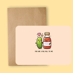 je bent een grote dille voor mij // Wenskaarten, woordspeling, humorkaart, grappige kaart, cadeaubon, woordspeling augurk