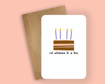 rā whānau ki a koe - happy birthday // Greeting Cards, Gift card, Te Reo Greeting Card, Māori Greeting Card, Aotearoa