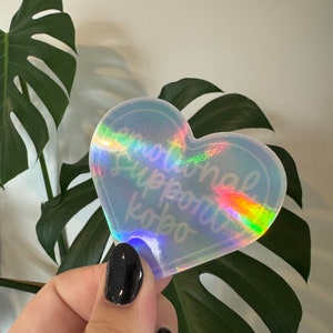 emotionele steun kobo | Holografisch blauw + wit//Kobo sticker, computersticker, laptopsticker, lezersgeschenken, boekenliefhebbers