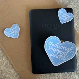suporte emocional kindle | azul + branco // adesivo Kindle, adesivo Kobo, adesivo para computador, adesivo para laptop, presentes para leitores, amantes de livros