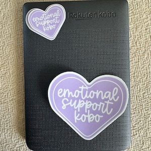 apoyo emocional kobo / púrpura + blanco // pegatina Kindle, pegatina Kobo, pegatina de computadora, pegatina de computadora portátil, regalos de lector, amantes de los libros