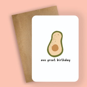 avo great day // Grußkarten, Food pun, Humor Karte, Geschenk Karte, lustige Karte,