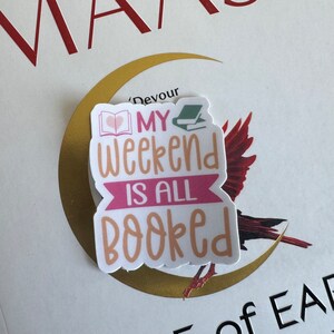 il mio fine settimana è tutto prenotato // Adesivo Kindle, adesivo Kobo, adesivo per computer, adesivo per laptop, regali per lettori, amanti dei libri