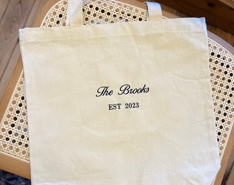 Custom Embroidered Tote, Bachelorette Party, Monogram, Best Friend, Birthday, Christmas, Mother's Day, Father's Day, Holiday Gift