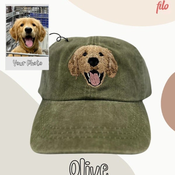 Custom DOG Dad Hat - Hand Drawn Art and Embroidered from your pets photo, Birthday, Best Friends, Dog Dad, Dog Mom, Sympathy gift, puppy