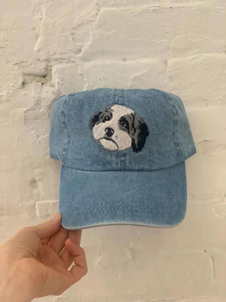 Custom DOG Dad Hat Hand Drawn Art and Embroidered From Your Etsy