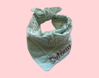 Embroidered Hand Dyed Bandana, 100% Cotton