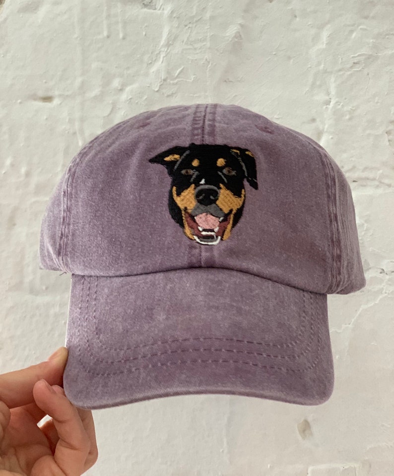 Custom DOG Dad Hat Hand Drawn Art and Embroidered From Your Etsy