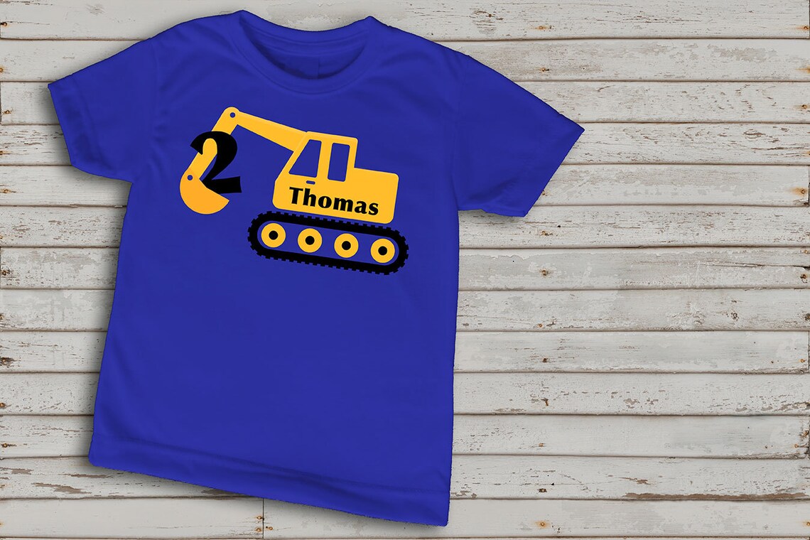 Digger Tshirt Excavator shirt Construction Birthday Party Etsy
