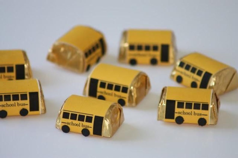 25ct. Hershey's Chocolate Nuggets SCHOOL BUS Driver Teacher Appreciation Party Favors Gift Fast Shipping. zdjęcie 1