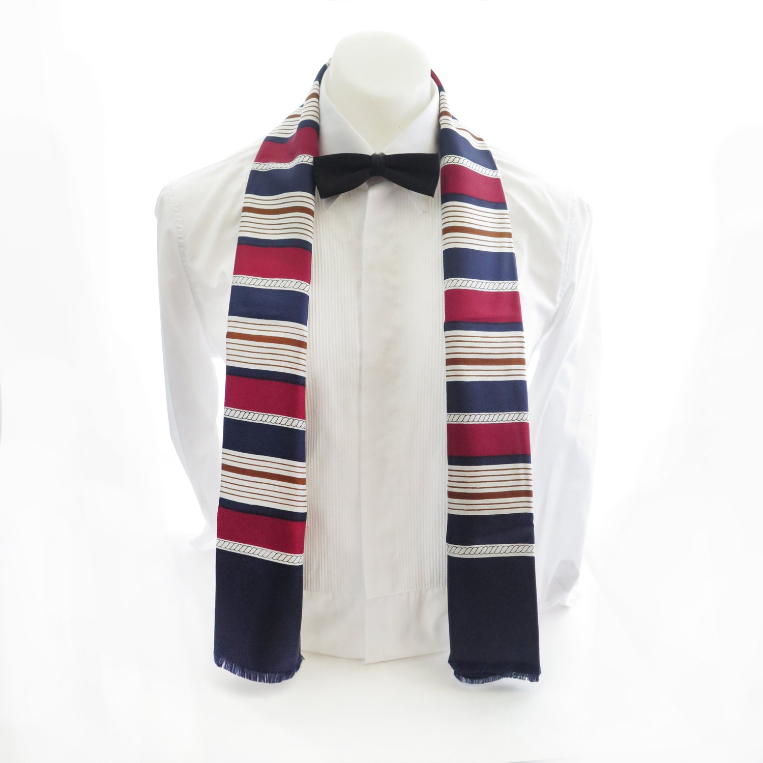 Mens Silk Opera Scarf with Wool Reverse // 1980s Etsy
