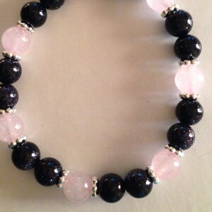Stretch bracelet, beaded bracelet, boho bracelet, chakra bracelet, yoga bracelet, silverbymaggie, quartz bracelet, pink bracelet, bracelets