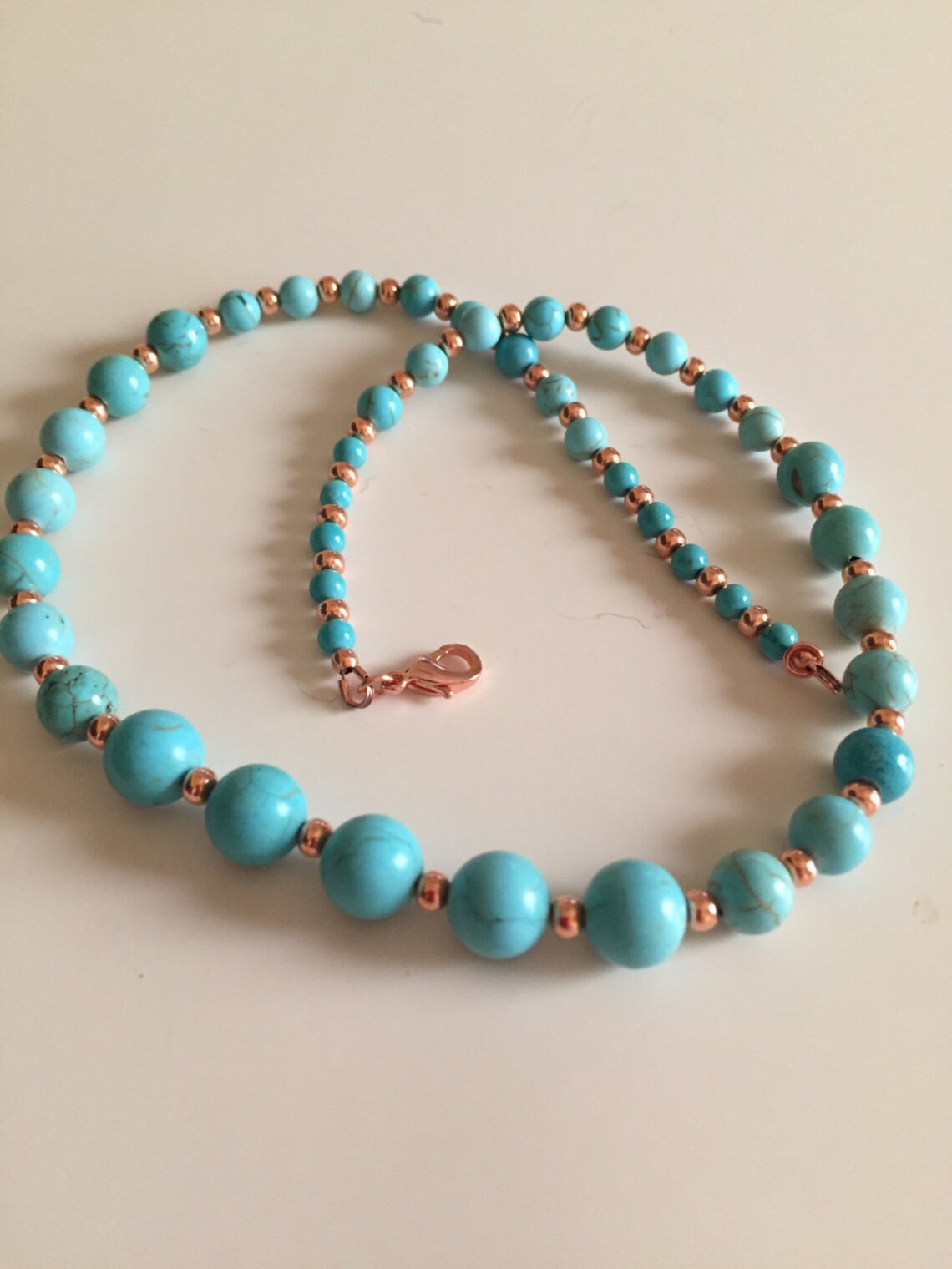 Necklace Copper Necklace Beaded Necklace Turquoise - Etsy