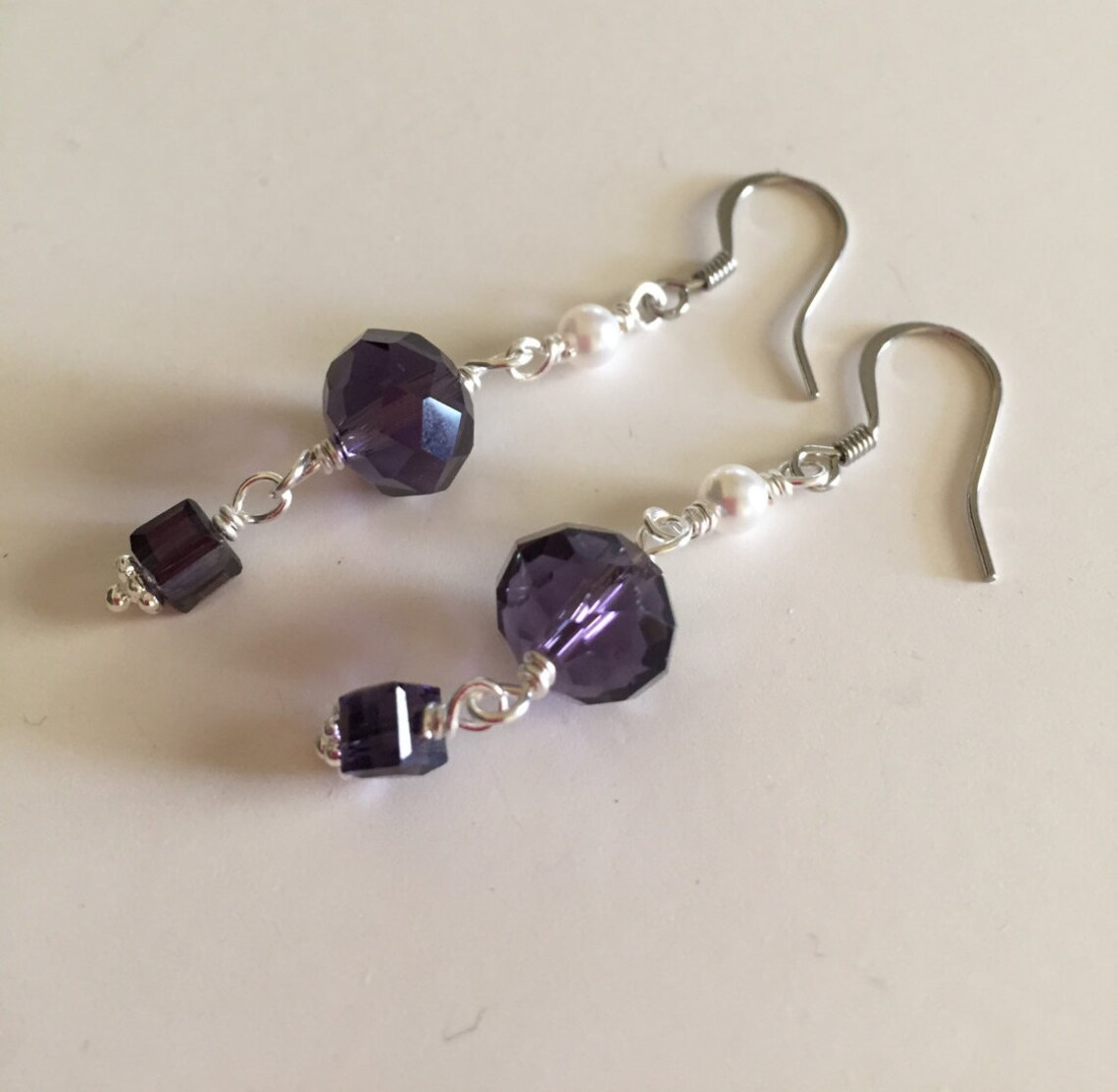 Stainless Steel Earrings Crystal Earrings Pearl Earrings Etsy