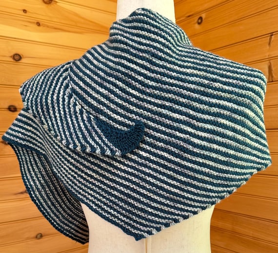 Striped Hand Knit Shawl