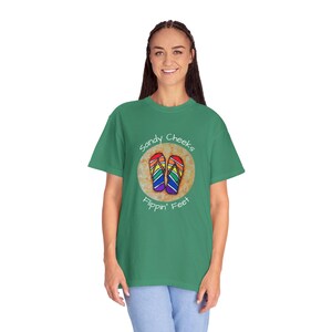 Sandy Cheeks Flippin&#39; Feet Tropical Flip-Flop T-Shirt | Beach Vibes, Summer Wear, Vacation Shirt, Gift for Sun Lovers, Casual Tee