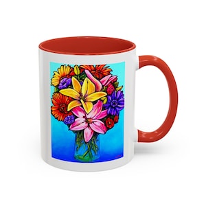 Vibrant Floral Coffee Mug - Colorful Floral Design, Perfect for Gift, Mug for Home, Office, Flower Lovers, Tea Lovers