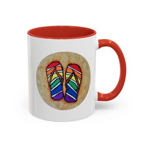 Colorful Flip-Flop Accent Coffee Mug - Perfect for Summer Vibes, Beach Lovers, Gift Idea for Friends, Fun Kitchen Decor