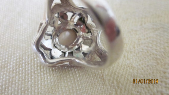 Pearl Marcasite Ring - image 3