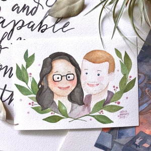 Custom Couples / Family / Friends / Pets Watercolor Painting image 4