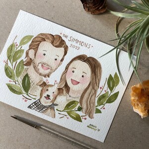 Custom Couples / Family / Friends / Pets Watercolor Painting image 7