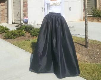 Satin Taffeta Maxi Ball Skirt (XS - 6XL) Several Colors "Brandy"