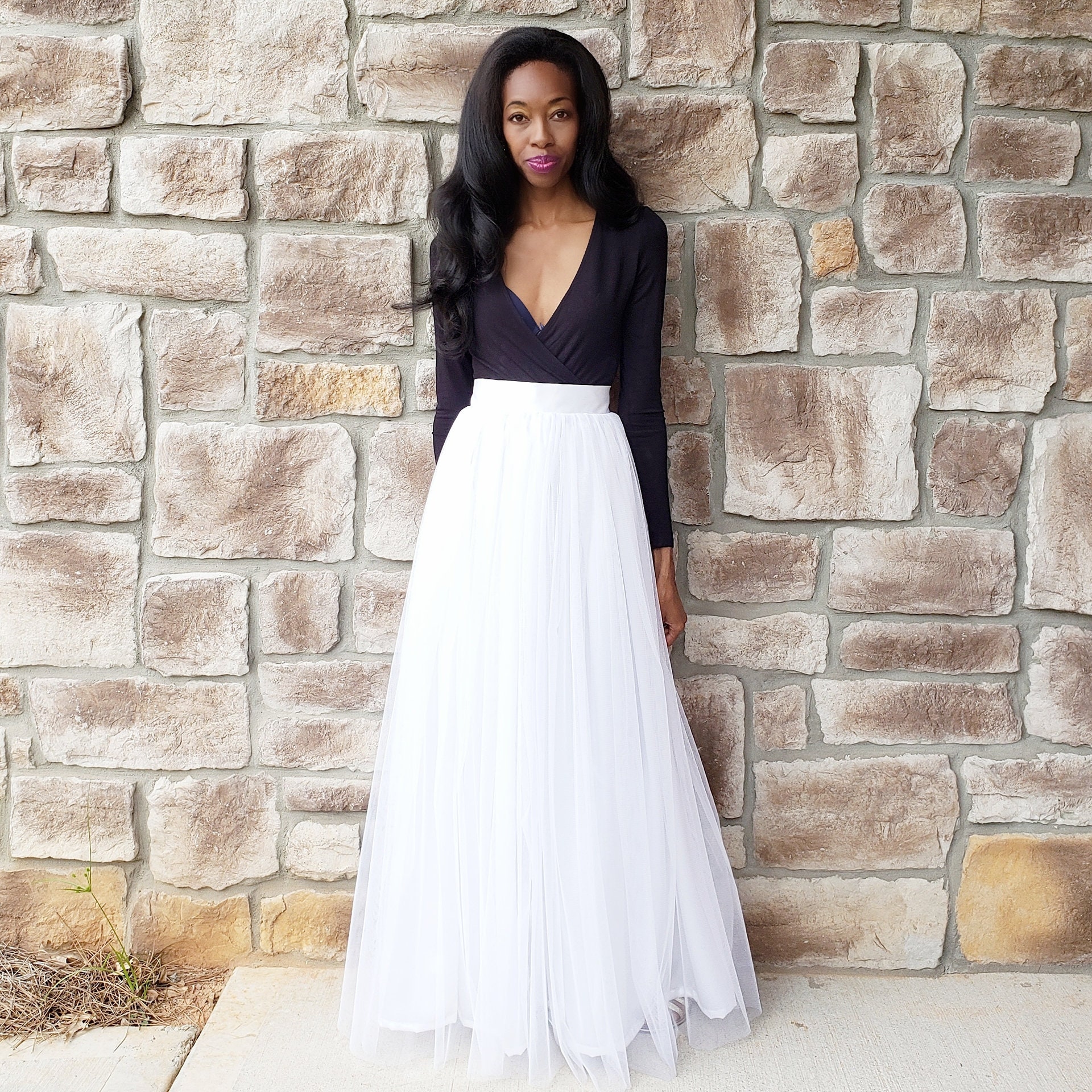 【早い者勝ち】big volume tulle skirt. bibiy Ocean wave tulle maxi dress with ruffled skirt, Garden of Eden