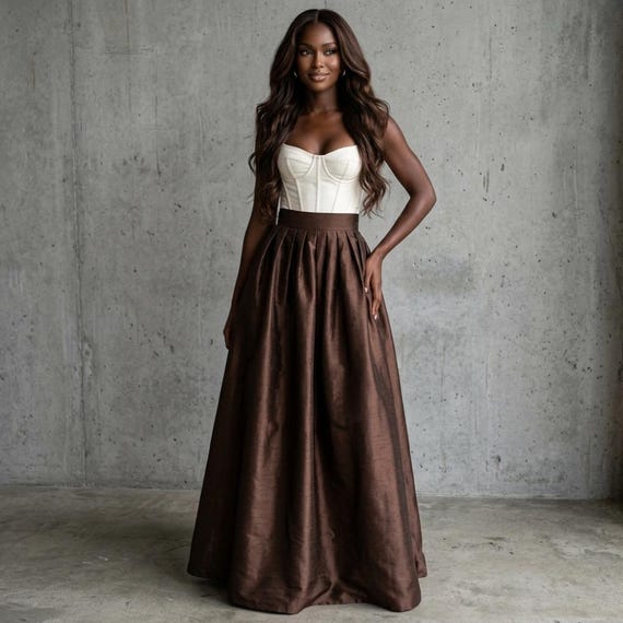 Faux Dupioni Maxi Ball Skirt 