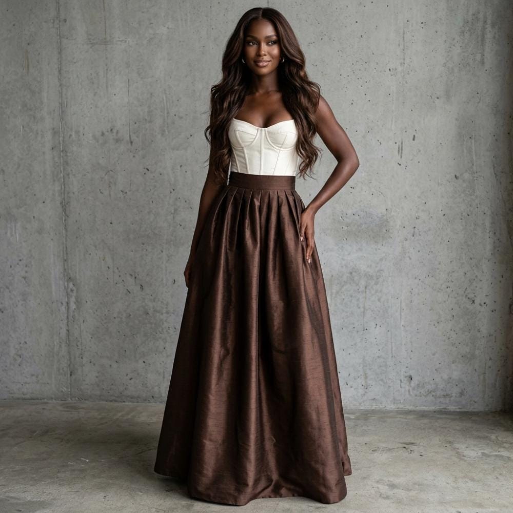 Faux Dupioni Maxi Ball Skirt 
