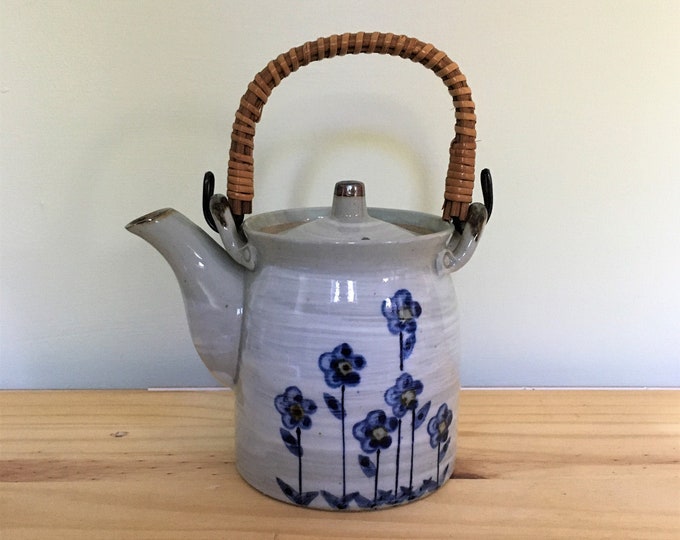 Floral Teapot, Wicker Handle Teapot, Creative Selection. Etsy UK
